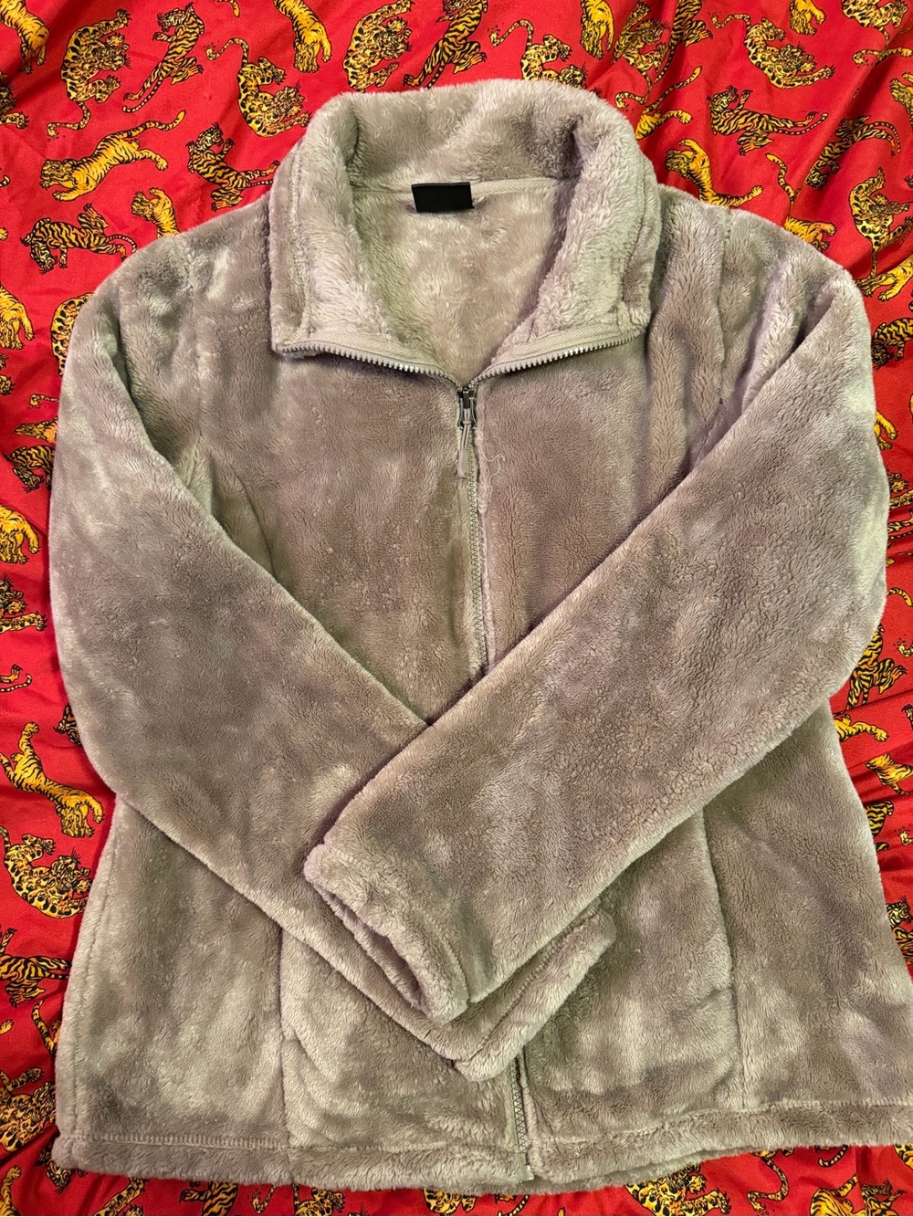 32 Degrees Plush Full-Zip Jacket in Light Gray